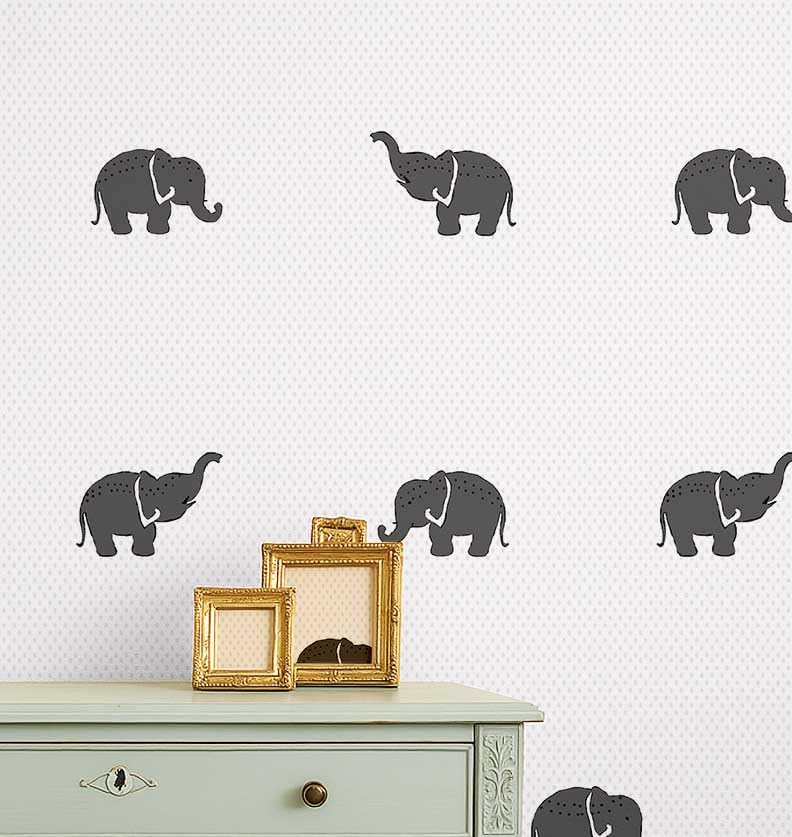 Papier peint éléphant S4Sassy pour créer un cocon ludique et doux dans une chambre d'enfant