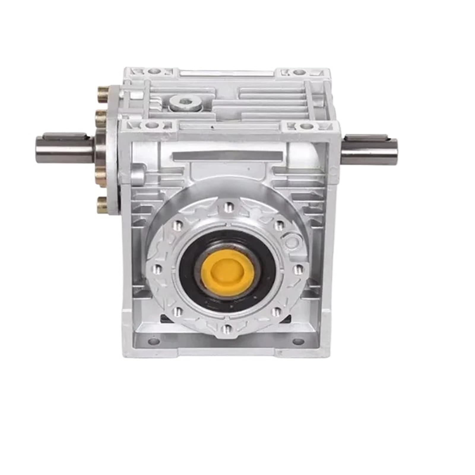 Riduttore a vite senza fine NRV063-VS Doppio albero di ingresso Diametro 19 mm Rapporto 5:1-80:1 Riduttore di velocità a vite senza fine a 90 gradi(Ratio 40 to 1)