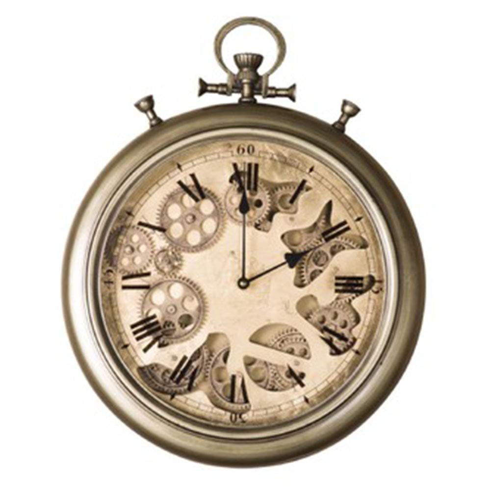 VHKJewE Metal Gear Roman Numeral Analog Wall Clock 39x7x48cm