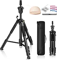 Vista 1 de Soporte para cabeza de maniquí, trípode ajustable de 54 pulgadas con base antideslizante, soporte de trípode de maniquí de metal resistente