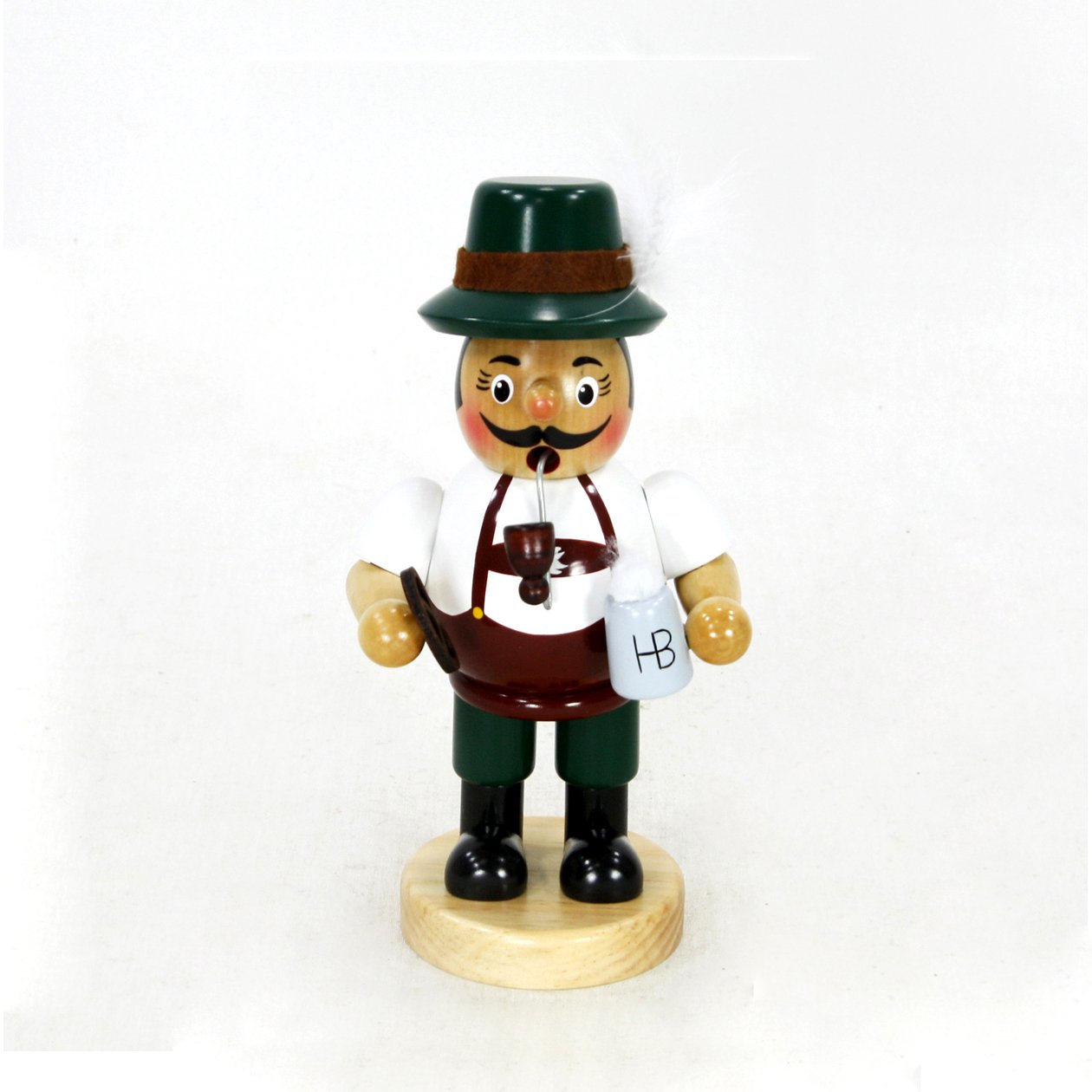 Dekohelden24 Funny Smoker Bavarian with Pretzel and Beer, Approx. 16 cm