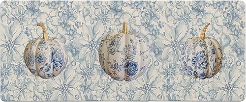 Miniatura 1 de Tapete de baño con diseño de flores y azulejos de calabazas para bañera, antideslizante, de secado rápido y absorbente, de tierra de diatomeas, para