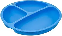 Prato Silicone Com Divisória Colors Azul, Clingo, Azul
