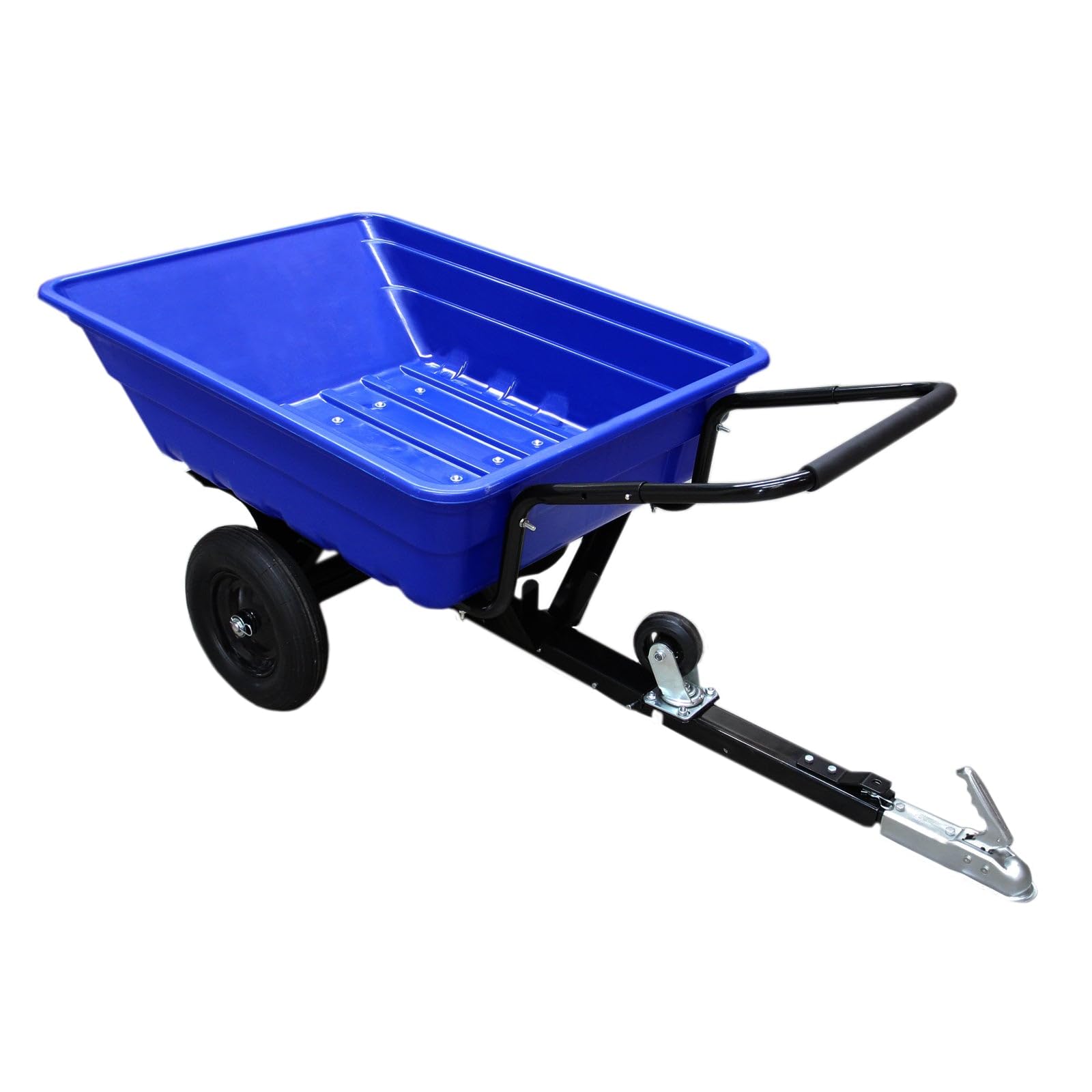 Remolque Basculante con Neumáticos de Carretera para Jardinería Paisajismo ATV Tractor Césped Quad Cuatriciclo Cuatrimoto Vehículo Utilitario Capacidad Carga 295kg 650lbs con Guantes Jardín Gratis