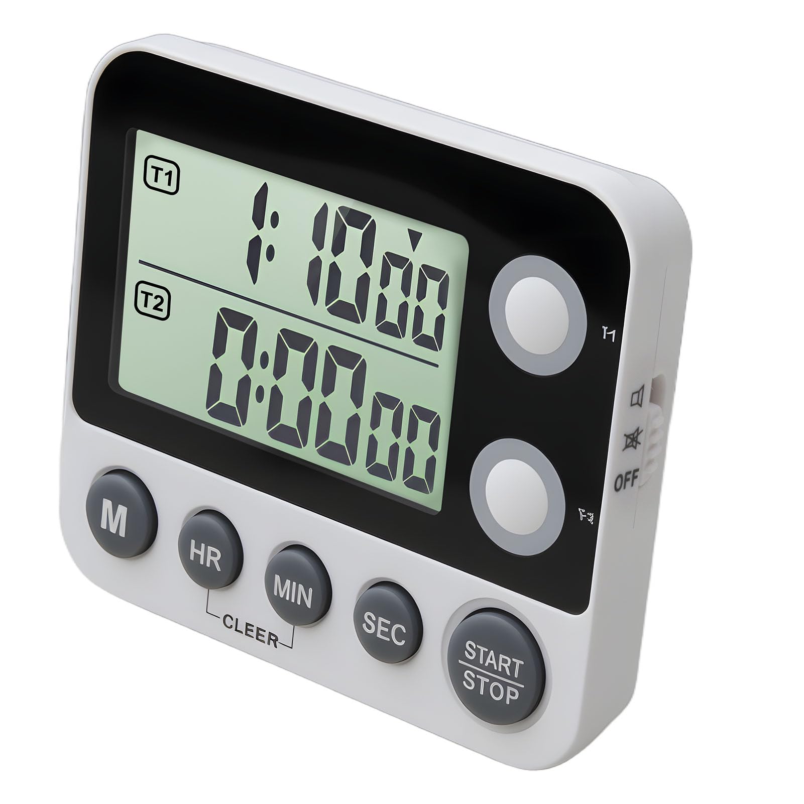 Digital Dual Kitchen Timer for Cooking 2 Channels Count UP/Down Stopwatch Loud Alarm Silent Mode Memory Time Large Display Magnetic Back Multi Time Management Tool for Kitchen Meeting Class
