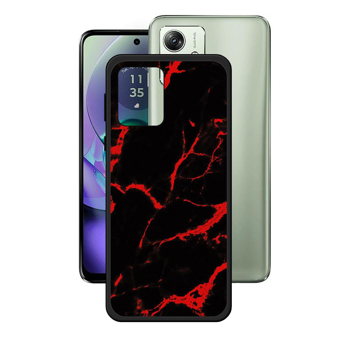 LCEHTOGYE Funda Para Motorola Moto G54,Negro Ultra Fina Carcasa