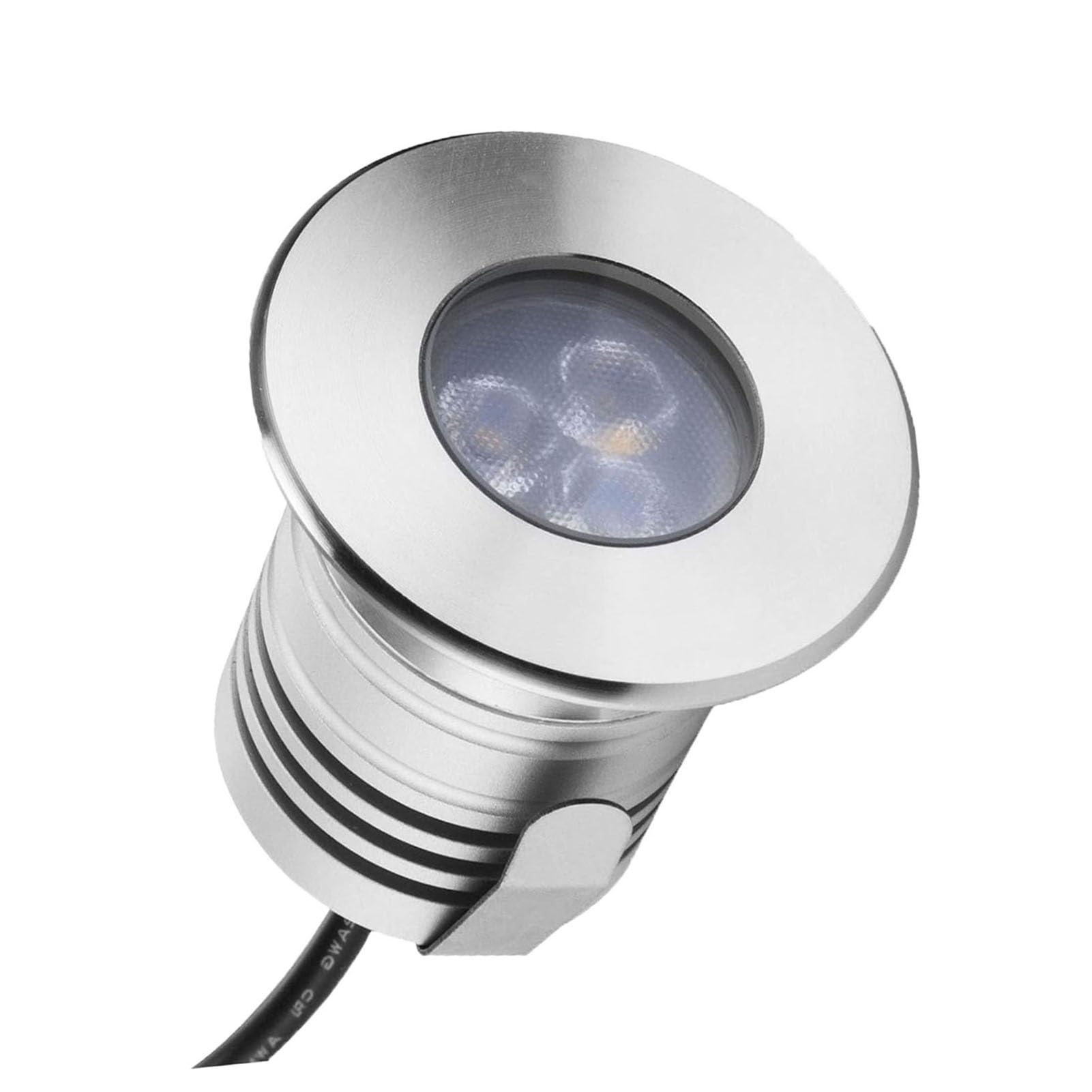 3W Outdoor LED Landscape Lamp - Submersible LED Fountain Light, IP68 Waterproof Stainless Steel Submersible Lights, 12V-24V LED Underwater Pond Lights, for Swimming Pools Steps Illuminate(Color:Blue,S