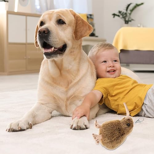 Miniatura 7 de POPETPOP Juguete de peluche de pájaro kiwi muñeca de peluche de pájaro kiwi suave peluche juguetes regalos para mascotas perros cachorros 4.7 in