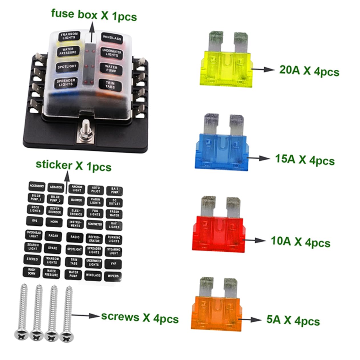 CALLARON 2 Stücke 1 8 Block Sicherung Modul Regler 12-30v 1 Eingang 8 Ausgang Auto Audio Anzeige Einfache Batterie Terminal Verteilung Block