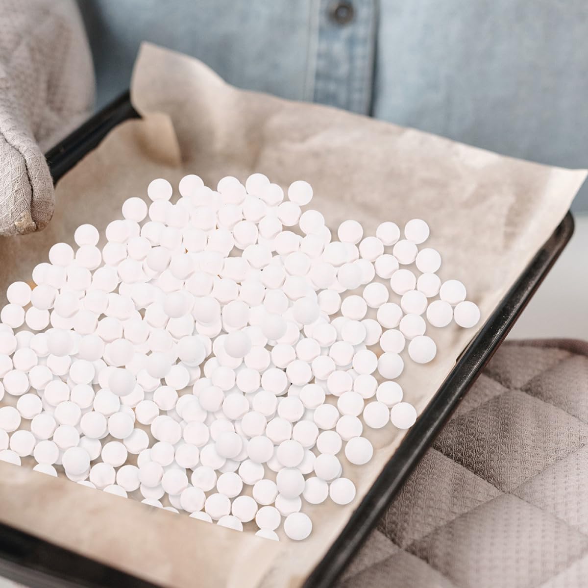 Poids à Tarte pour en Céramique Réutilisable Blanc 800g Forme Ronde Baking pour Chefs Professionnels et Amateurs de Pâtisserie