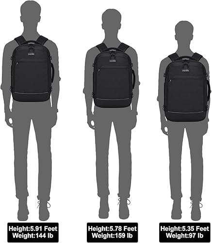 Miniatura 4 de Asenlin 40L - Mochila de viaje para mujeres y hombres, para laptop de 17 pulgadas, aprobada para vuelo, resistente al agua, mochila para