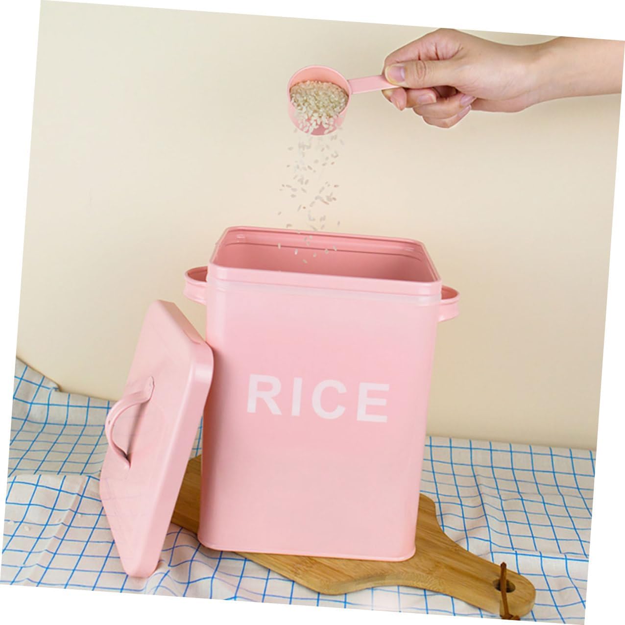 VANZACK Pet Food Storage Bucket with Lid, Airtight Cat and Dog Food Barrel, Large Capacity Rice Storage Container with Measuring Cup for Household Use