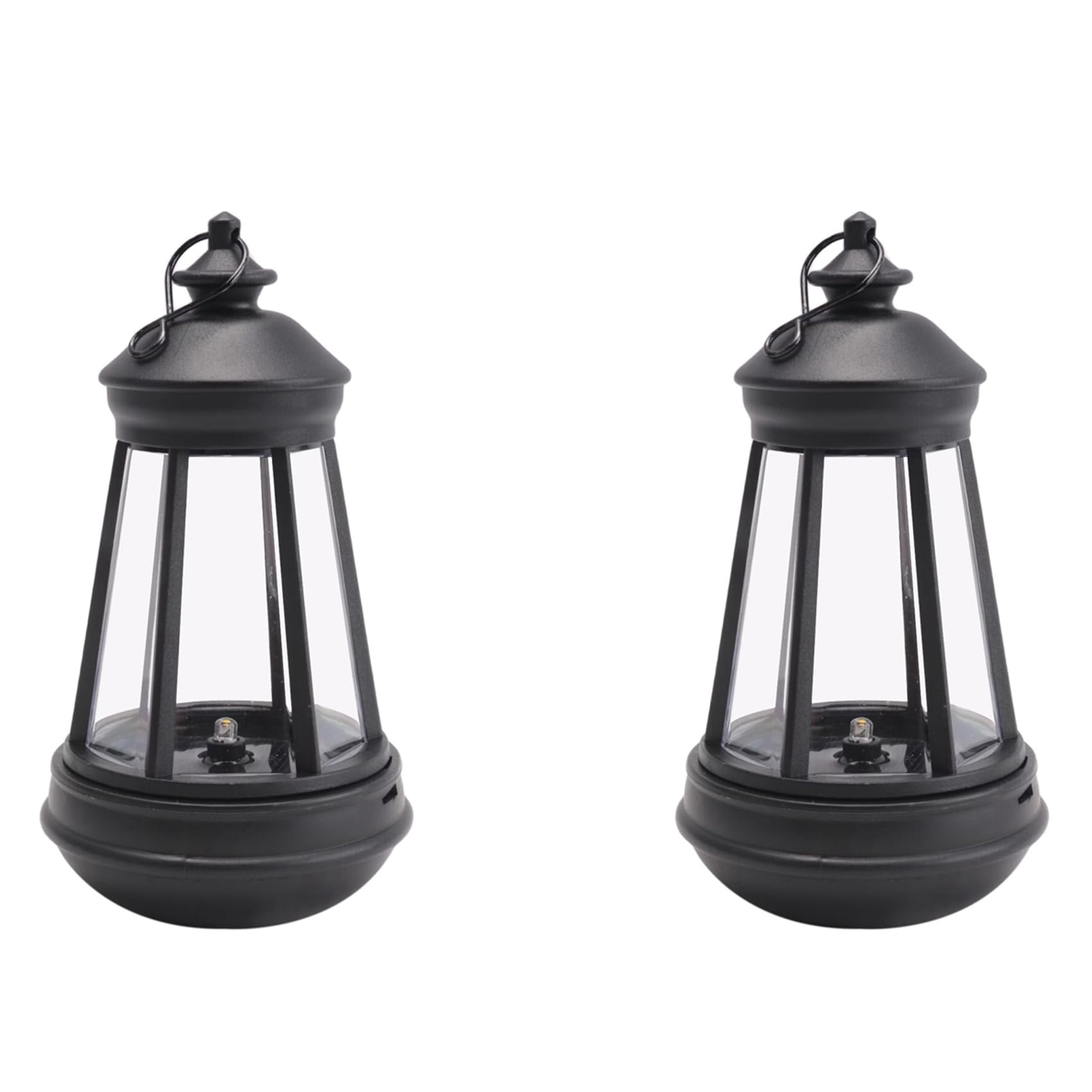 Vjsujehgy 2X Solar Lantern Outdoor Waterproof Large Lighthouse Lantern Led Light Source Garden Decorative Lights
