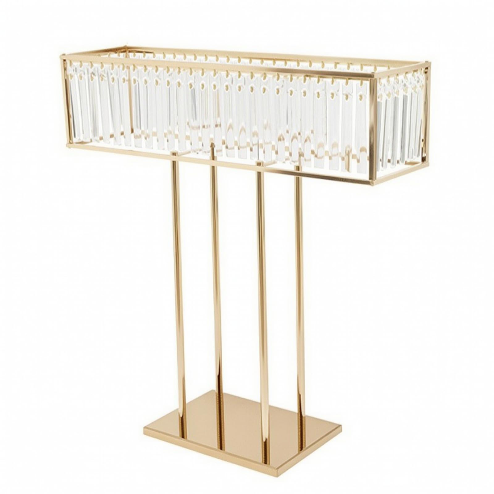 Supporto Floreale Dorato in Metallo Moderno Portafiori con Finitura Autoportante Alzatina Floreale Rettangolare per stimenti Floreali, Stile A