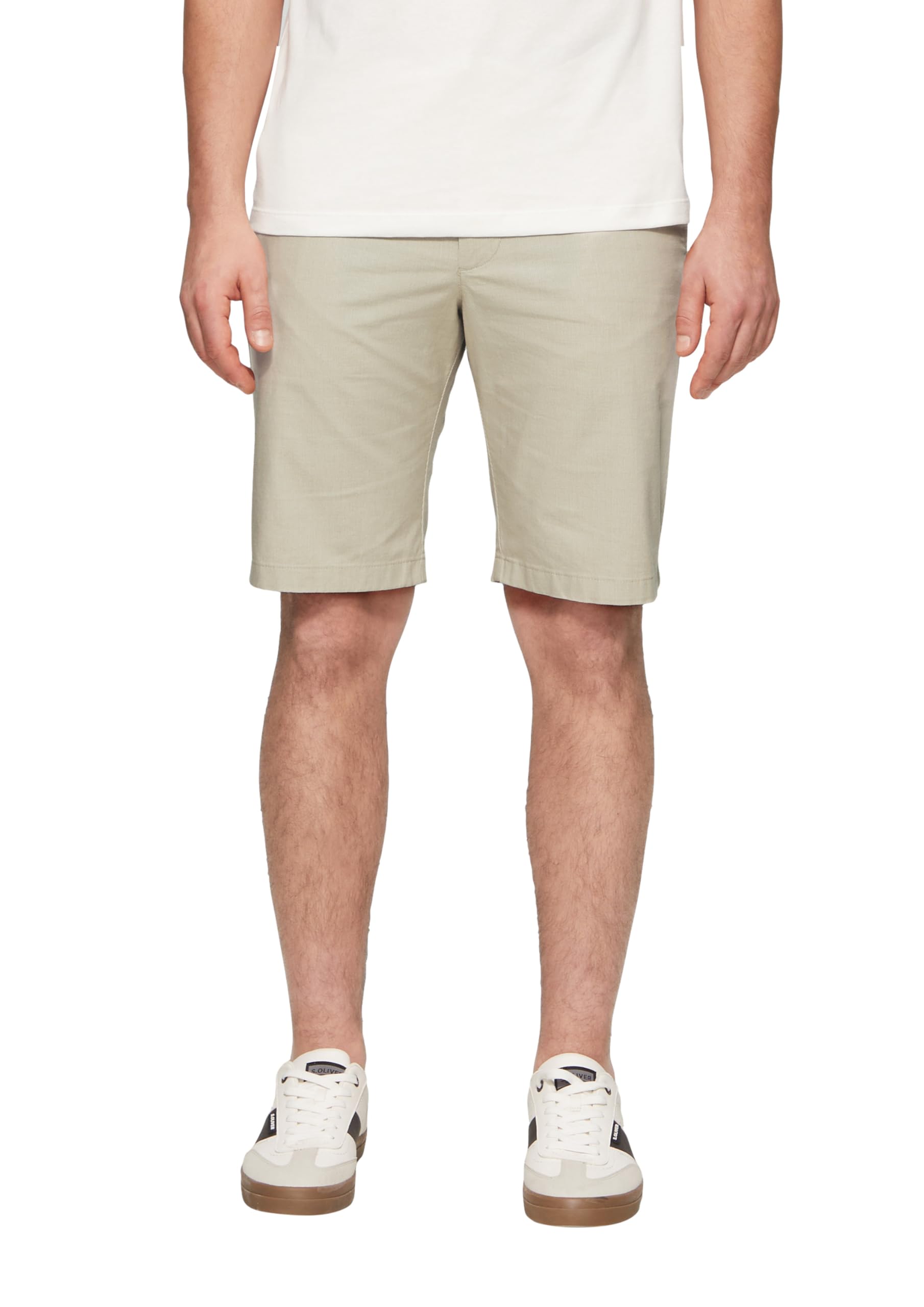 s.Oliver Chino-Shorts aus Baumwollstretch in melierter Optik
