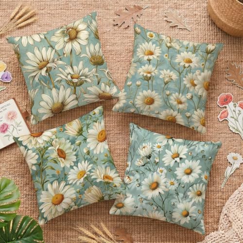 Coussin exterieur impermeable 65x65cm housse de coussin lin lot de 4 - 2