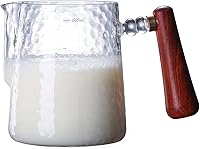 Vista 1 de Milk Frothing Pitcher Durable Glass Measuring Cup with Handle Single Spout, 17.6oz Creamer Steaming Frothing Jug Milk Pot Sauce Pan Espresso Coffee