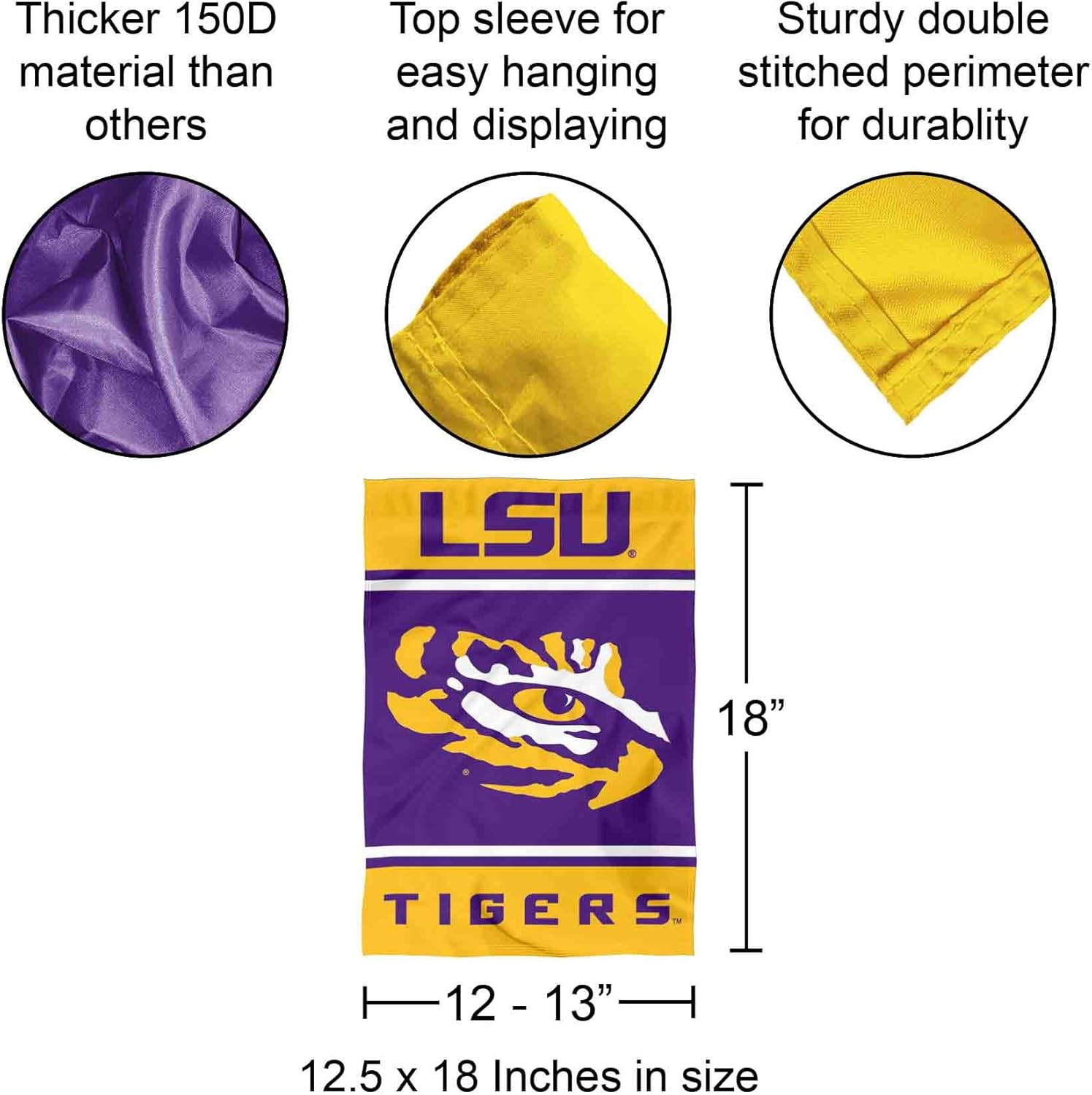 College Flags & Banners Co. Louisiana State LSU Tigers Garden Flag - Image 3