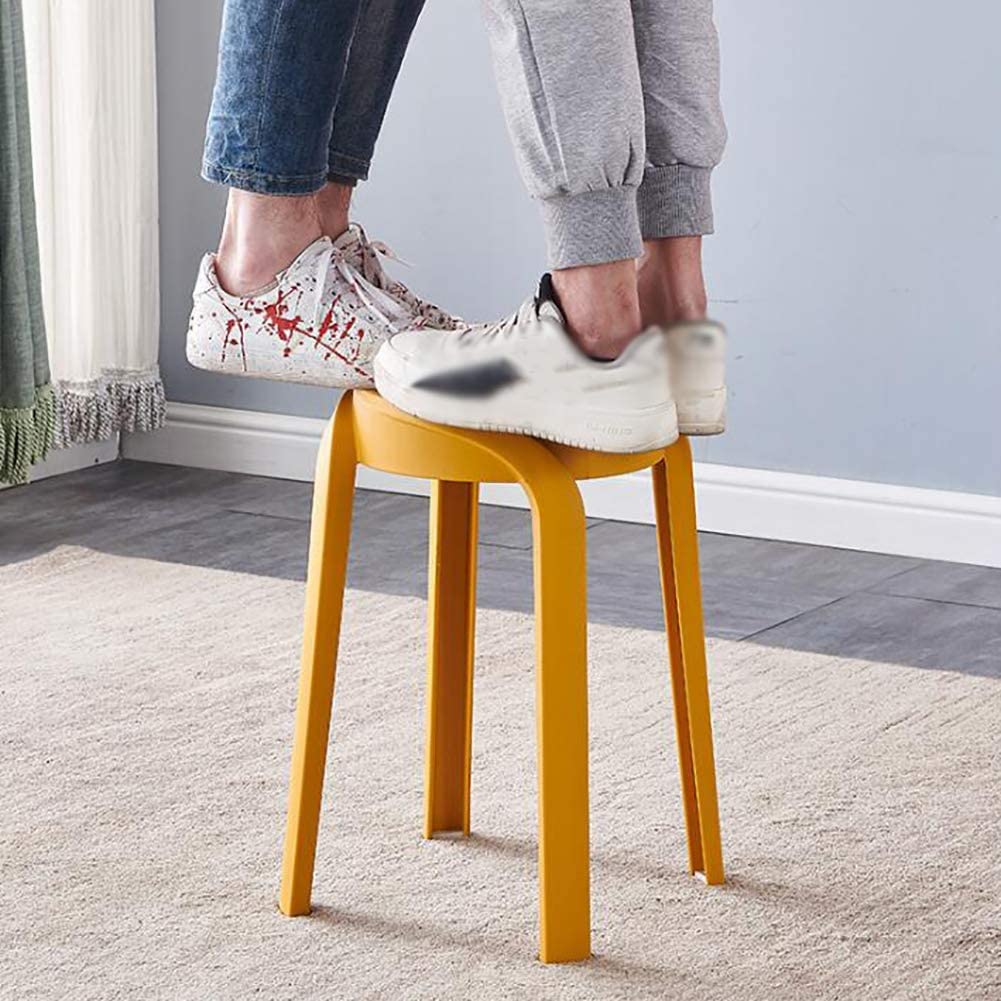Lot De 4 Tabourets Empilables En Plastique - Léger, Imperméable - Pour Intérieur & Extérieur - 27x29,5 Cm - Couleurs Vives
