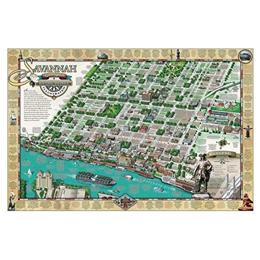 Savannah Travel History Map Pack - Historic District, Haunted Savannah & Bonaventure Cemetery