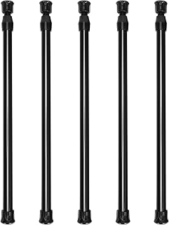 Steowsey Paquete de 5 Barras de Alacena Barra de Tensiones Barra de Cortina de para DIY Proyectos, Extensible,11.81 A 20 Pulgadas (Negro)