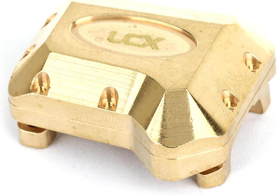 LCX Racing 1/10th RC Crawler Car CNC Machined Front Rear Brass Axle Pumpkin Differential Cover Weight 65g/pcs for Traxxas TRX4 TRX6, Upgrades Patrs Accessories