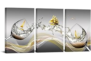 Wine Splash Canvas Wall Art, Set of 3
