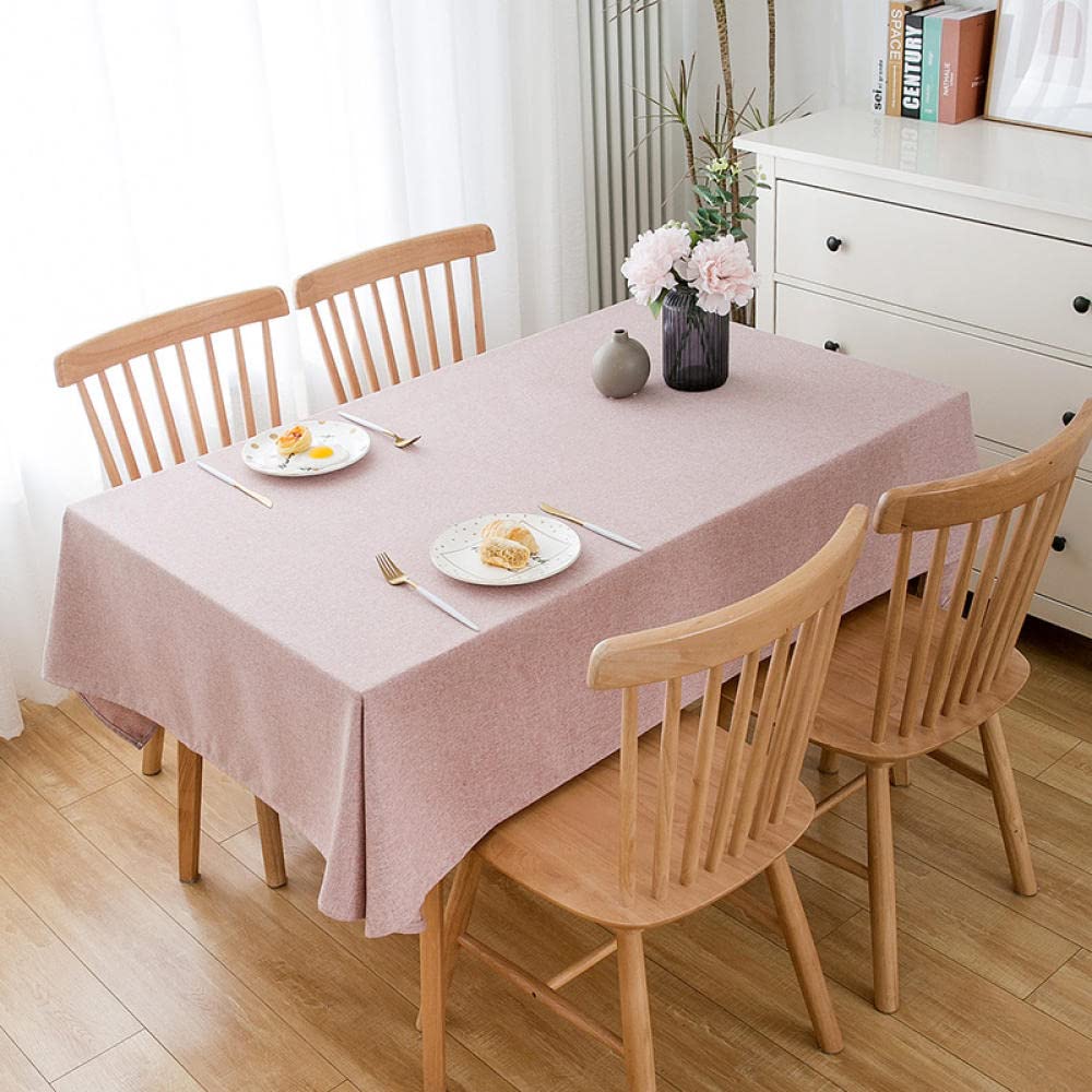 Couche de table et nappes rose 110 x 170 cm pour protection de table rectangulaire