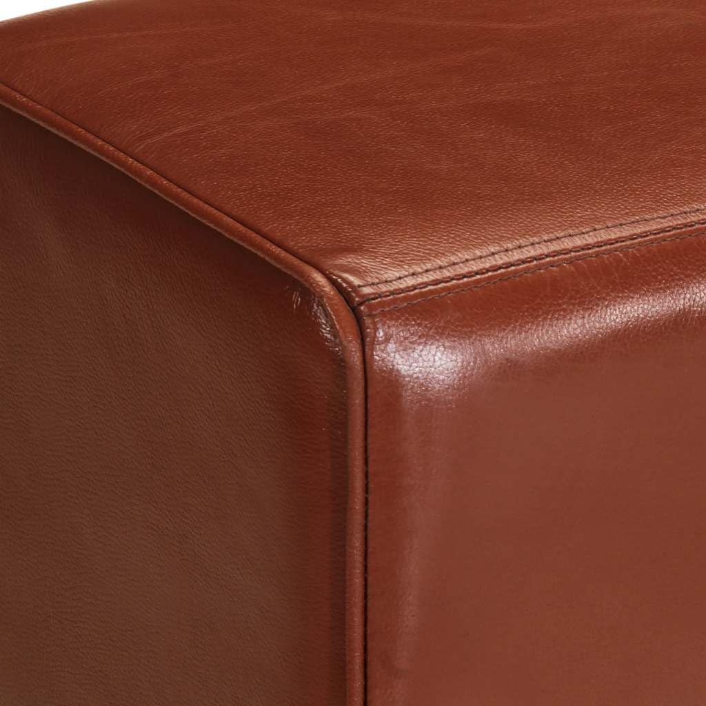 vidaXL Vintage Turnbock Bank mit Griffen Sitzbank Lederbank Flurbank Polsterbank Kult Schulsport Echtes Ziegenleder Braun 135x25x55cm