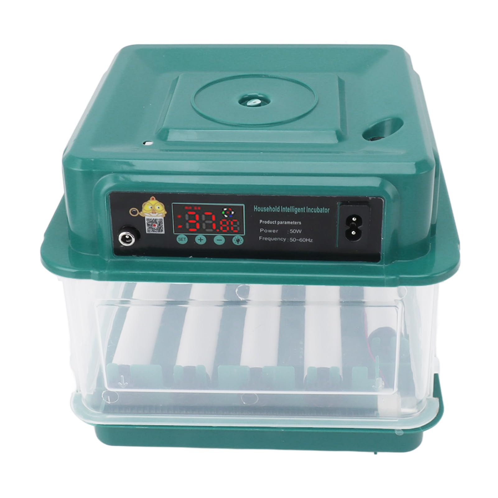 Incubadora de Huevos, Máquina Automática Digital para Incubar Aves de Corral con Volteador Automático de Huevos, Ovoscopio LED y Fuente de Alimentación Dual, para (Enchufe de la UE 10)