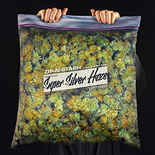 Steelplant Super Silver Haze Giant Stash Weed Pillowcase | Decorative Throw Pillow Cover With Realistic Reefer Imagery | Secret Pocket Compartment | Fits 18 X 18 Inch Pillow Insert | Weed Decor #TOP2