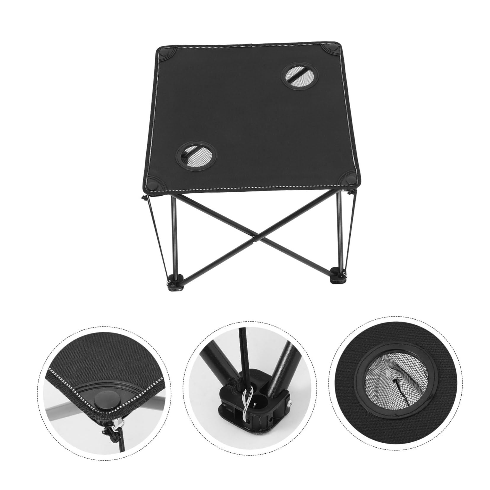 SUPVOX Table Pliante de Camping, Table D’extérieur en Tissu Oxford et Fer, 2 Porte-gobelets, Pliable, Stable, pour Pique-niques et Camping