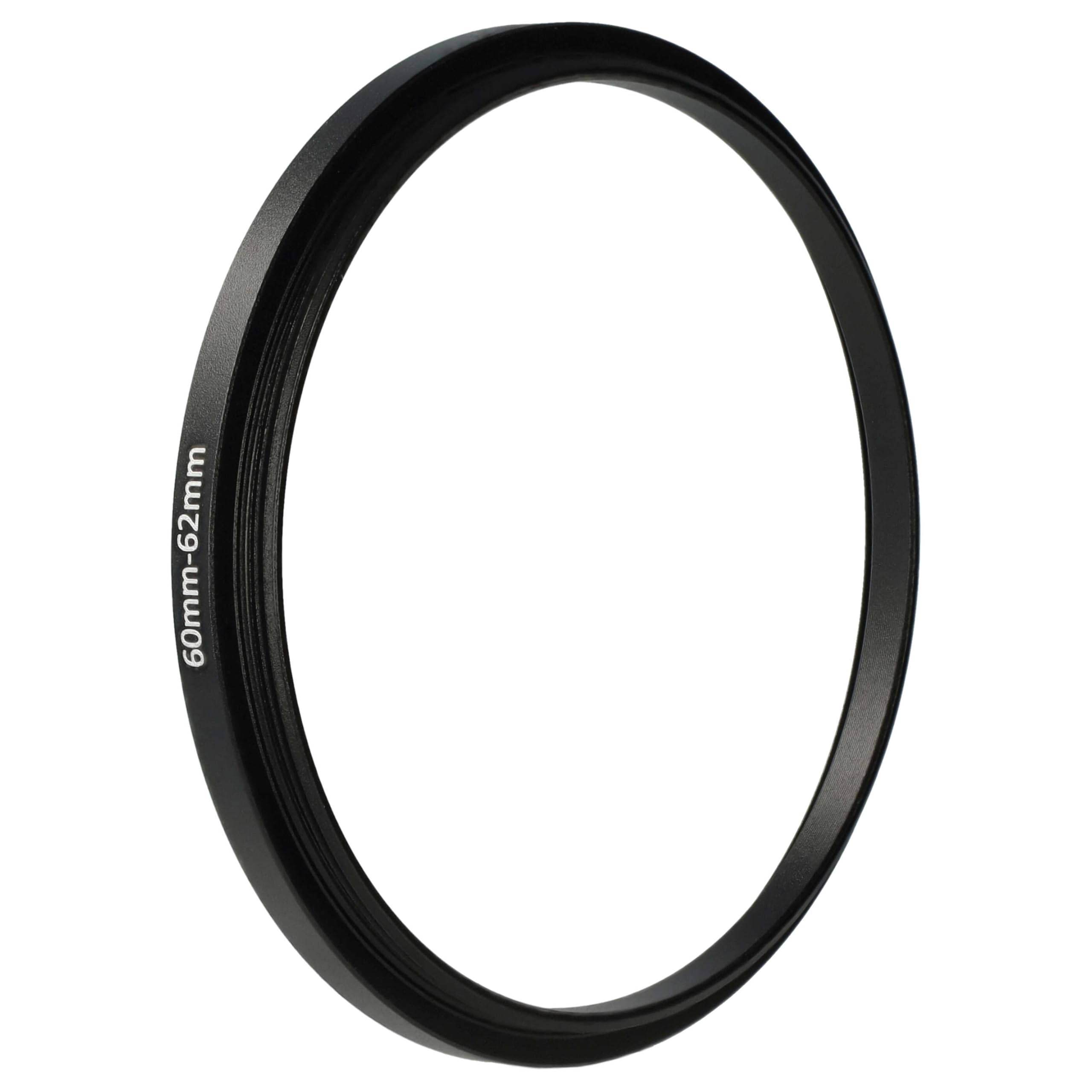 vhbw Adapter pierścieniowy Step-Up od 60 mm do 62 mm do obiektywu aparatu - adapter filtra, metal, czarny