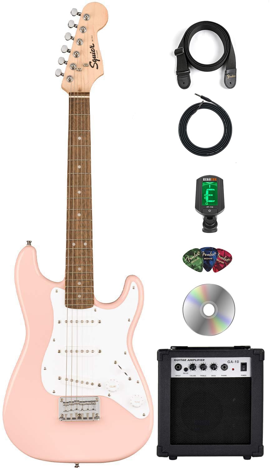 Amazon.com: Fender Squier 3/4-Size Kids Mini Strat Electric Guitar