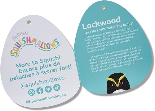 Miniatura 9 de Squishmallows Pingüino Rockhopper Lockwood original de 14 pulgadas - Peluche oficial de Jazwares grande y ultrasuave