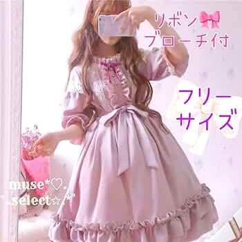ロリータ　ドレス　ワンピース ピンク花柄　リボン　姫　レース　フリル　量産 Amazon.co.jp: ロリータ ドレス ワンピース ピンク 量産型 姫系