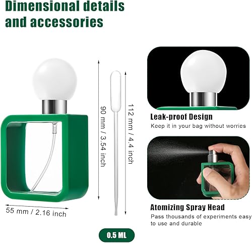 Miniatura 2 de LUTER 6 botellas de aerosol, 1.4 fl oz, atomizador de perfume cuadrado de moda de plástico recargable, botellas de spray fino para viajes, cabello,