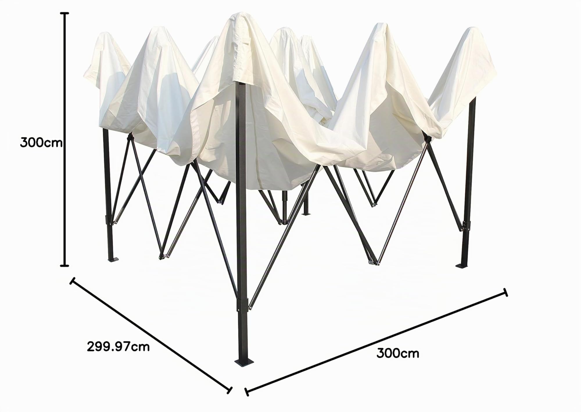 All Seasons Gazebos 3x3m Pop Up Gazebo z akcesoriami i torbą na kółkach, wodoodporny, Kremowy