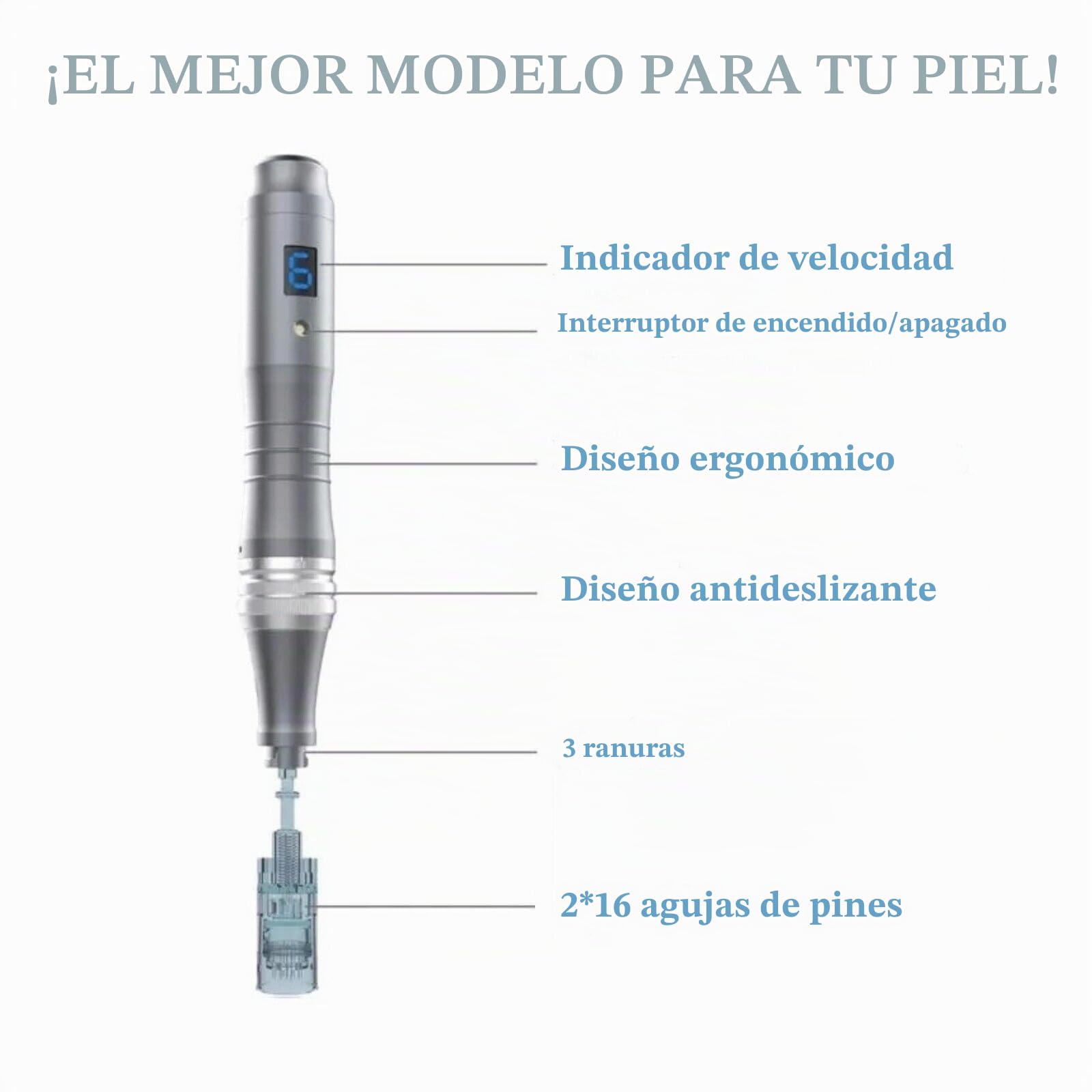 P-Beauty Dr. Pen Dermapen Ultima M8-W - Dispositivo eléctrico de microneedling inalámbrico de 0-2,5 mm, antiarrugas, rejuvenecimiento de la piel, cicatrices de acné, manchas pigmentadas y estimulación