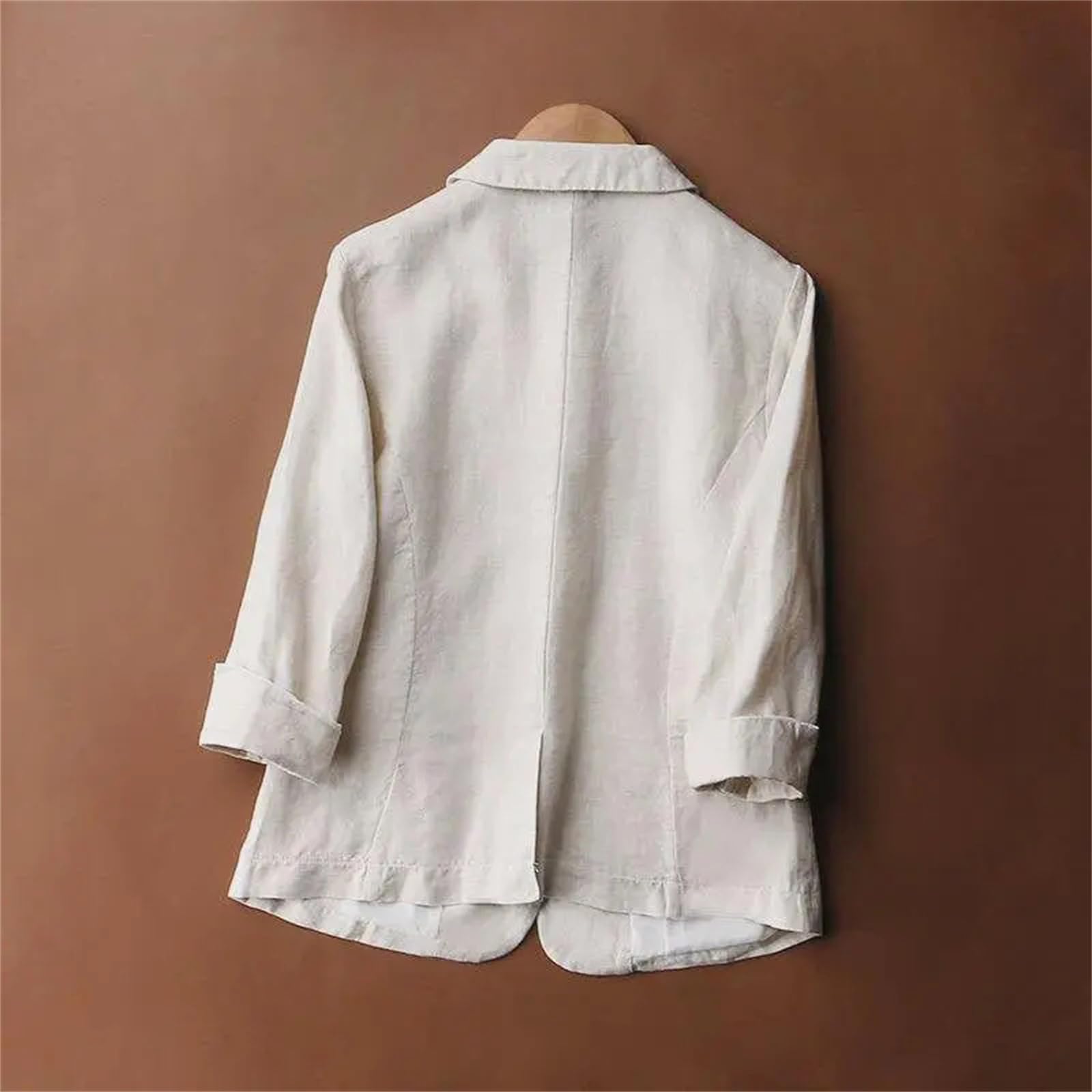 Blazer De Mujer, Chaqueta De Algodón Y Lino, Manga Tres Cuartos, Primavera Fina, Verano, Otoño, Blazers Elegantes Informales