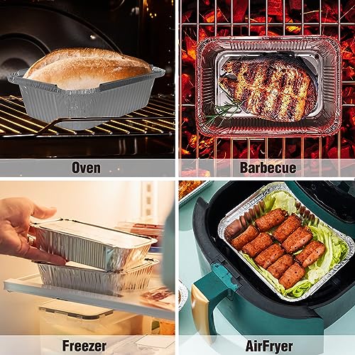 Sartenes de papel de aluminio MorTime con tapas de cartón temáticas de cosecha para hornear, 40 u 6