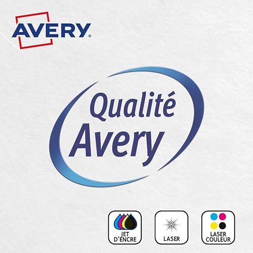 Avery Selbstklebende Etiketten, rechteckig, personalisierbar, 80 x 50 mm, weißes Papier, 100 Stück