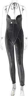 ARESU Velvet Structured Jumpsuit Women Summer Halter Backless Sexy Rompers Jumpsuits 2022 Femme Body-Shapeing One Piece Outfits