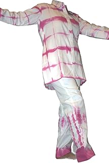 Pintado a mano Mujeres Tie and Dye Cosido CO ORD Sets Algodón Disponible en 6 Colores Rosa Blanco Tie Dye 38