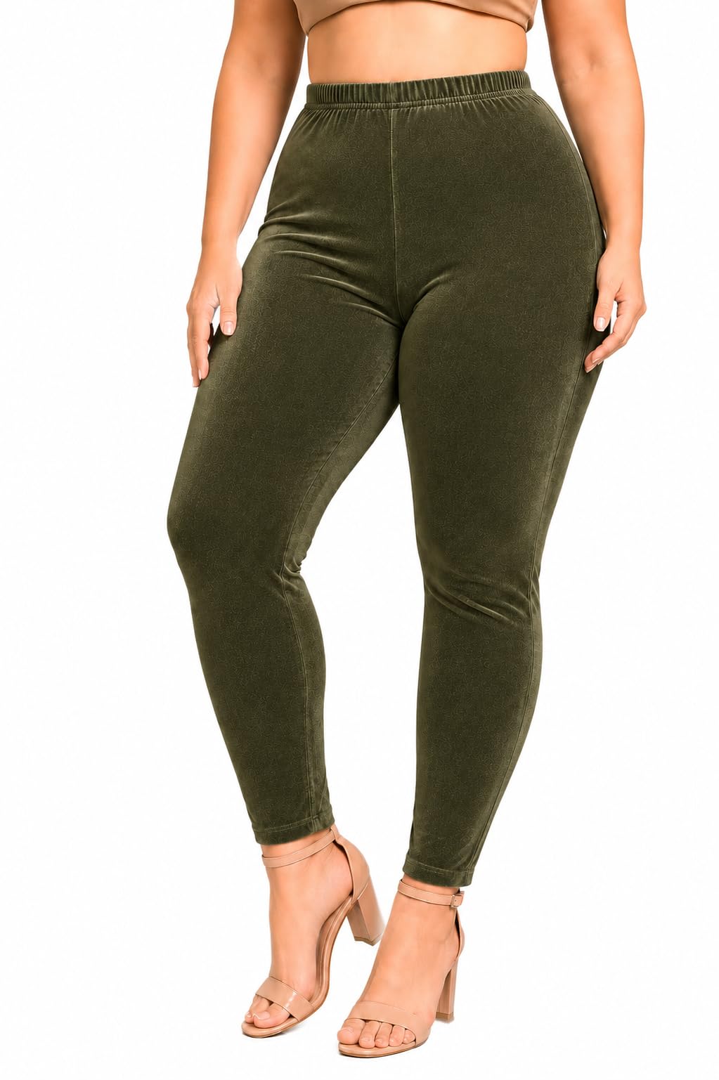 Plus Size Velvet Women's Leggings-picture-33