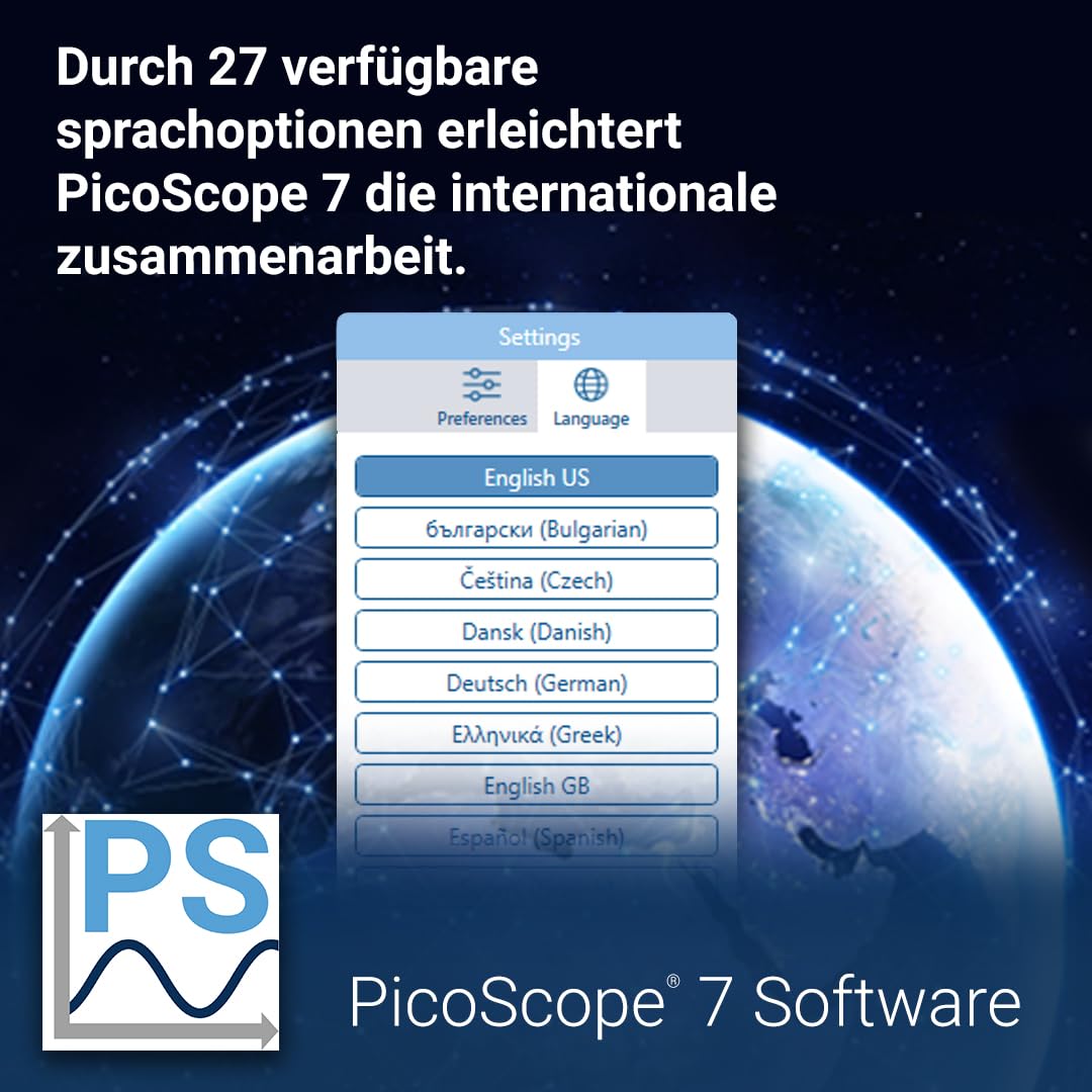 PicoScope Oszilloskop 2 Kanal 2205A Handheld Digitaloszilloskop Kit 25 MHz, 200 MS/s, inkl. 2 Kanäle, Tastköpfen und PS7 Software für Windows, Mac, Linux