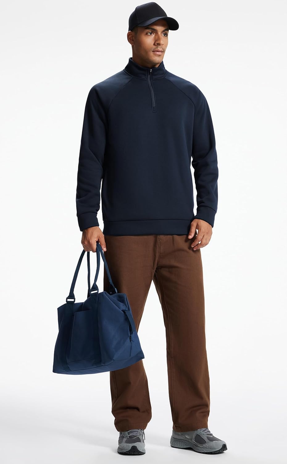 Project Titan Men's Quarter Zip Pullover Sweatshirts Fleece Sweatshirt Stand Collar Long Sleeve Shirt with Side Pockets - Image 5