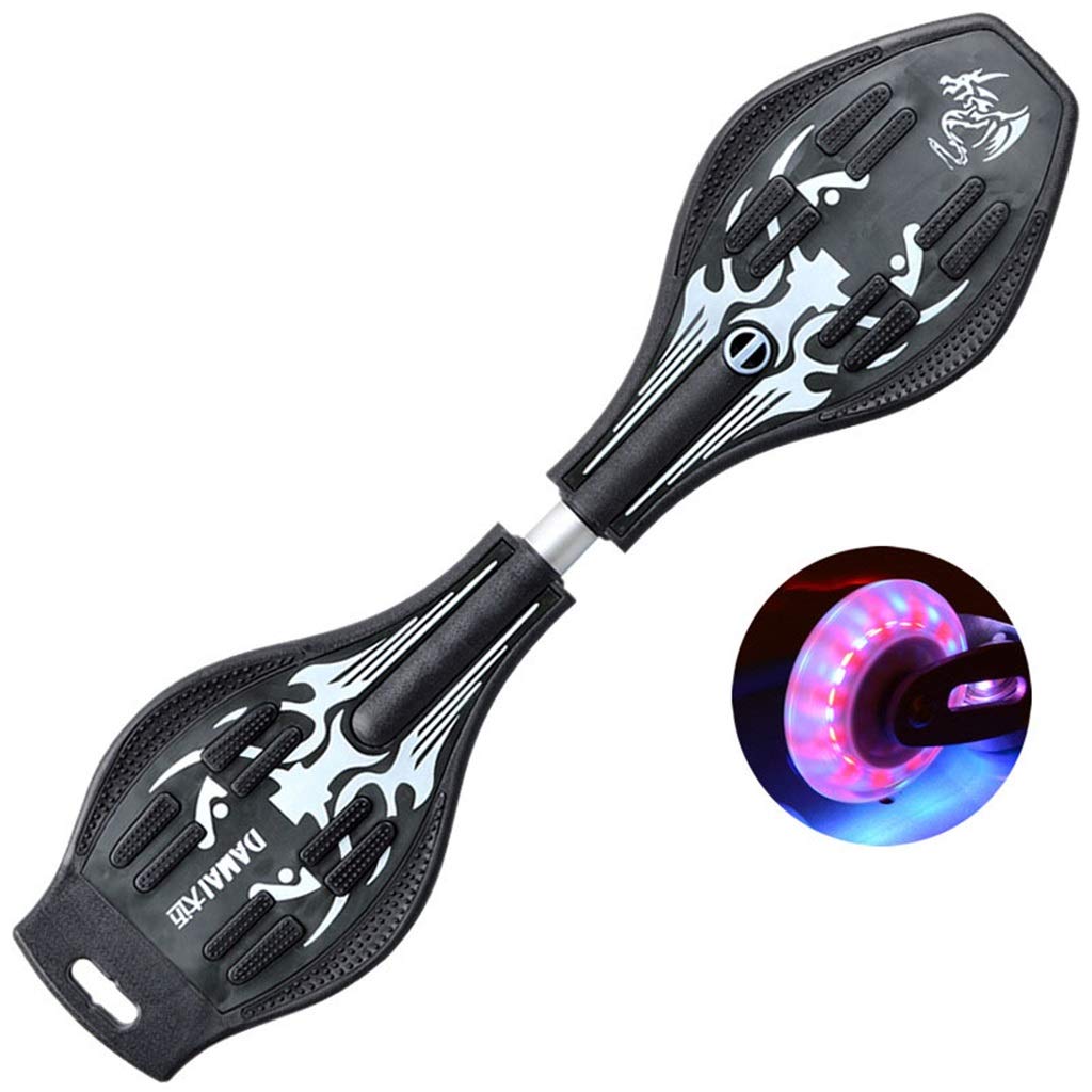 YEENUO Tabla de vitalidad Tabla de serpientes Patinetas Tabla de ruedas cóncavas Calle Tabla de plástico Tabla de skate Principiante Niños Resistente al desgaste Tabla de flash de dos ruedas Unisex,