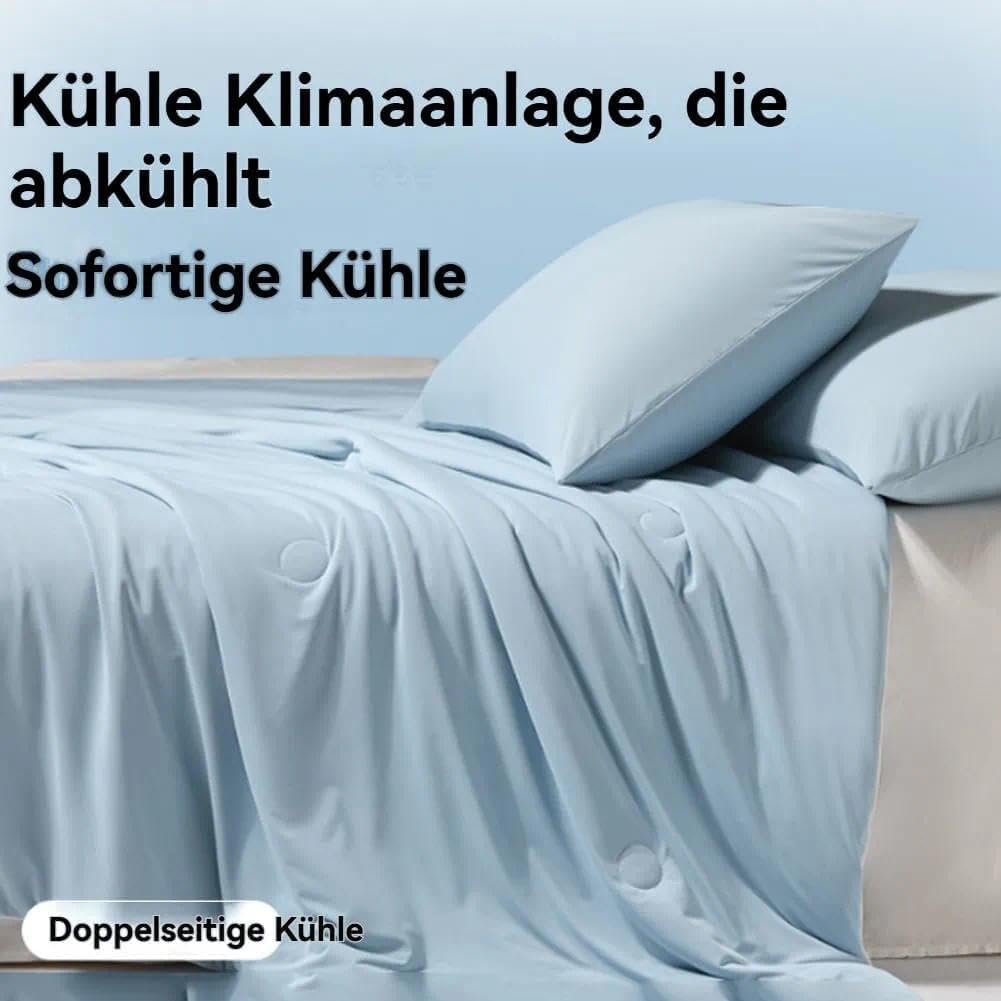 Kühldecke Bett aus Eisseide – Selbstkühlende Sommerdecke, Leicht, Atmungsaktiv, Dünn, Schlafdecke für Sommer(Hellgrün,200 * 230cm)