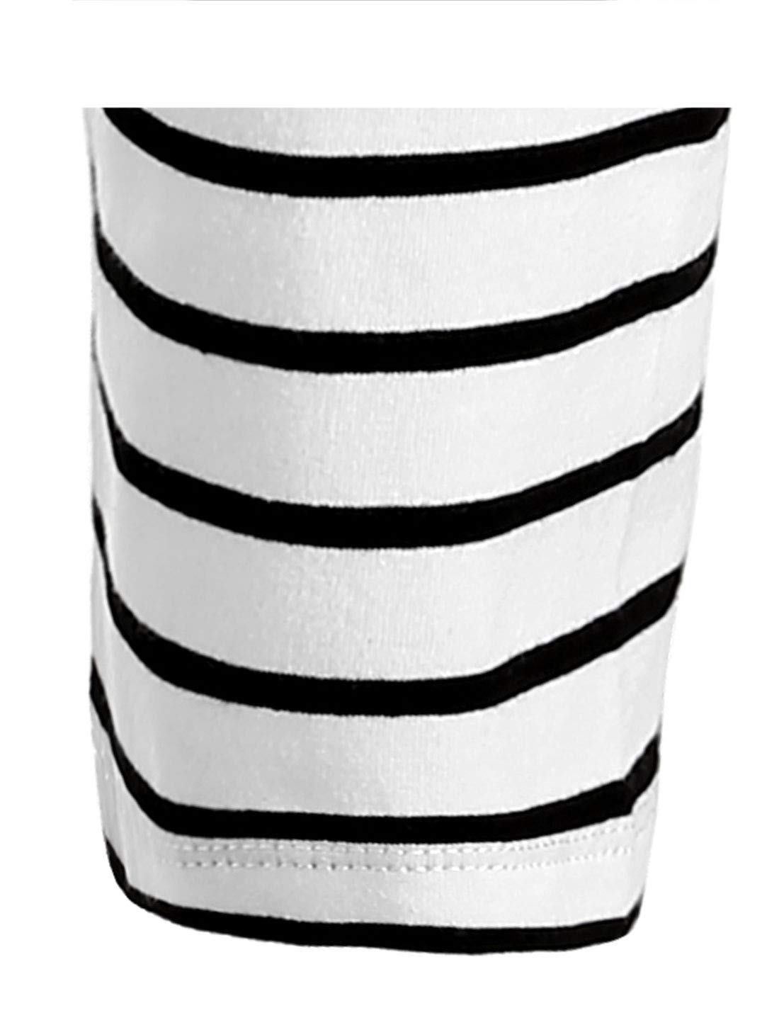 Uxcell - Maglietta da Uomo a Righe, Girocollo, Maniche Lunghe, Casual, in Cotone